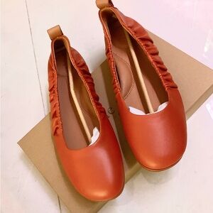 $169 New Gentle Souls Mavis Mid Brown Leather Ballet Flats Size 9M